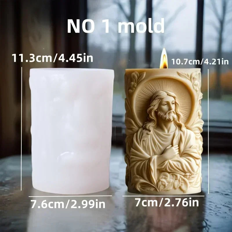 Påskformad Doftljussilikonform – Jesus & Kanin Resin Gjutform Hantverk