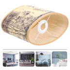 Tropisk Regnskog Lampskärm Oval – Bambu Plisserad Sängbord & Rustik