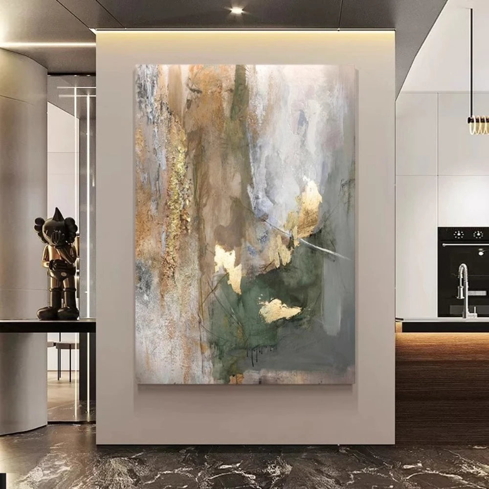 Mhemyo Handgjord Abstrakt Oljemålning – Realistisk Texturerad Modern Hemdekor
