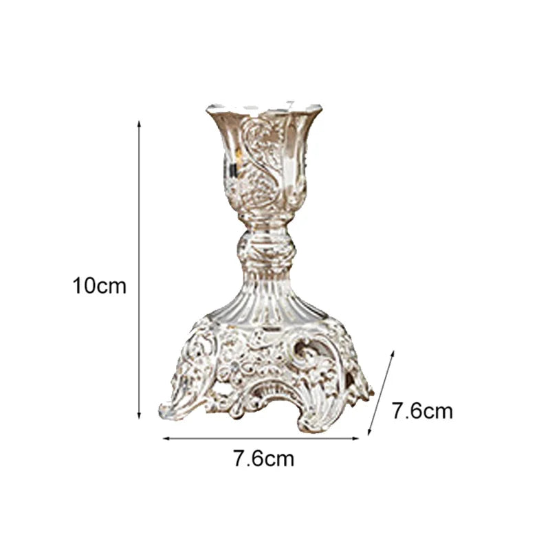 2-Pack Guld & Silver Ljusstake Europeisk – Bröllop Metallbordsdekor