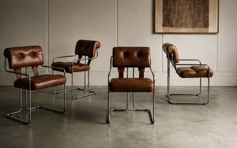 Bauhaus Loungestol – Stål & Läder Vintage