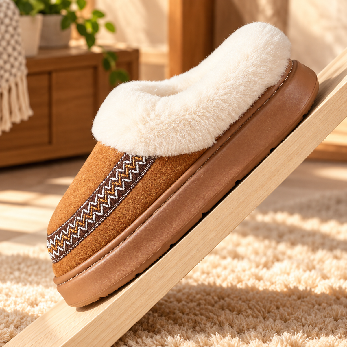 Plyschtofflor med broderi – bild 7