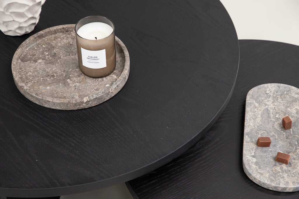 Saltö Soffbord ⌀85 Svart + Soffbord ⌀65 Svart