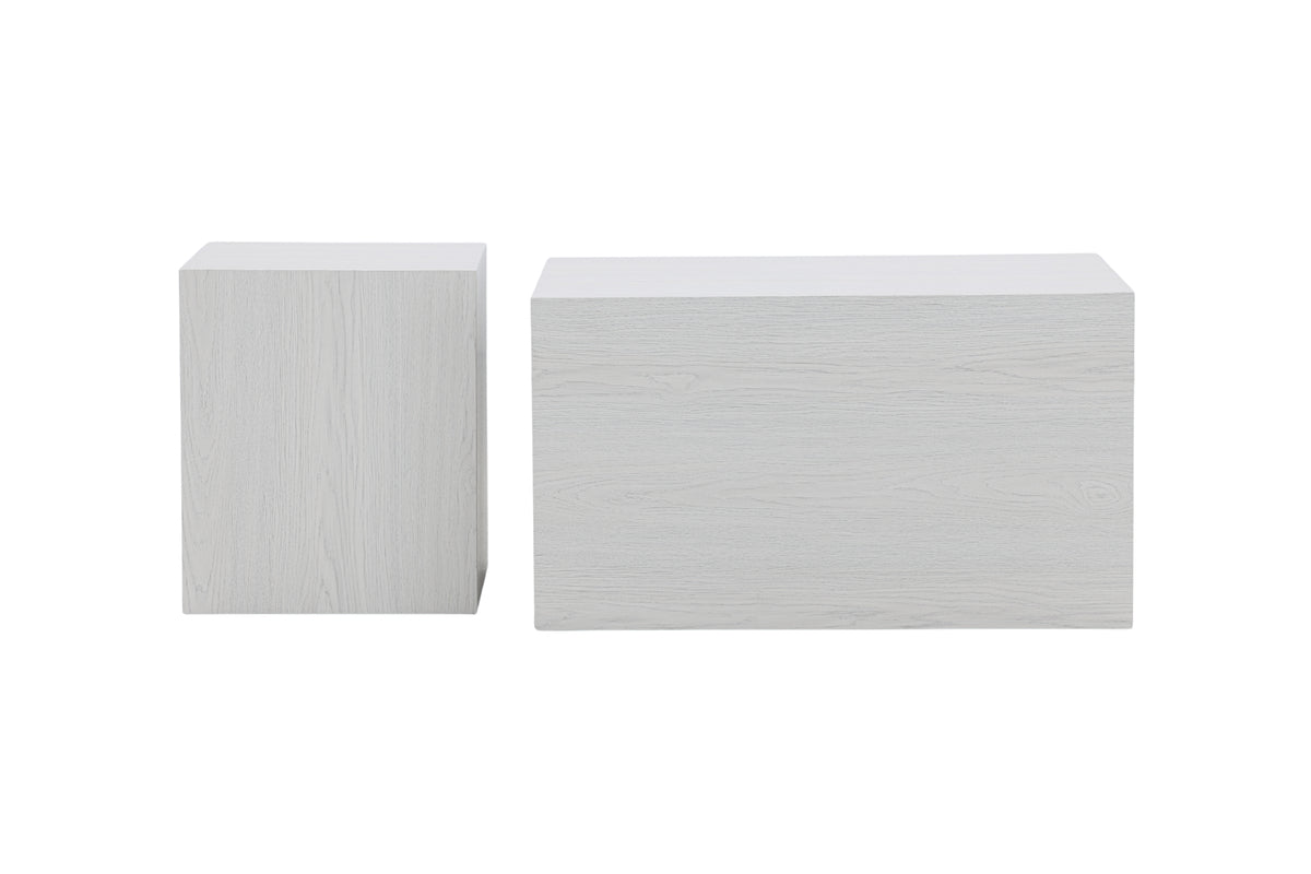 York Soffbord 40 x 40 Vitputsad + Soffbord 80 x 60 Vitputsad