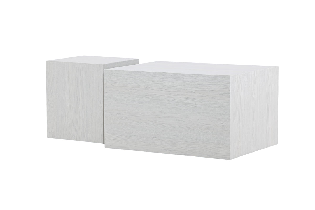 York Soffbord 40 x 40 Vitputsad + Soffbord 80 x 60 Vitputsad