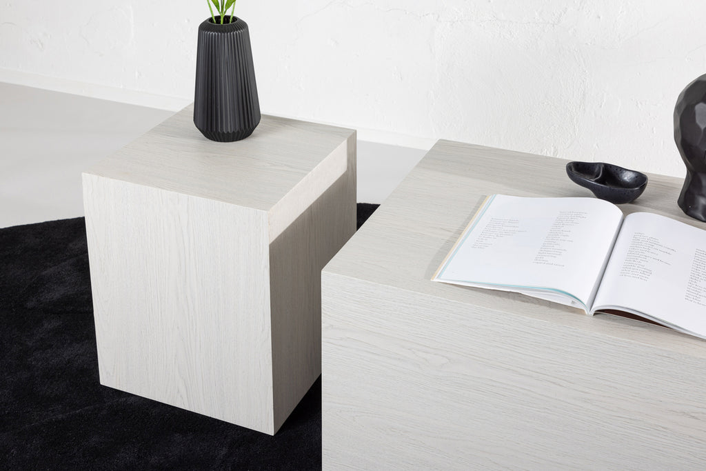 York Soffbord 40 x 40 Vitputsad + Soffbord 80 x 60 Vitputsad