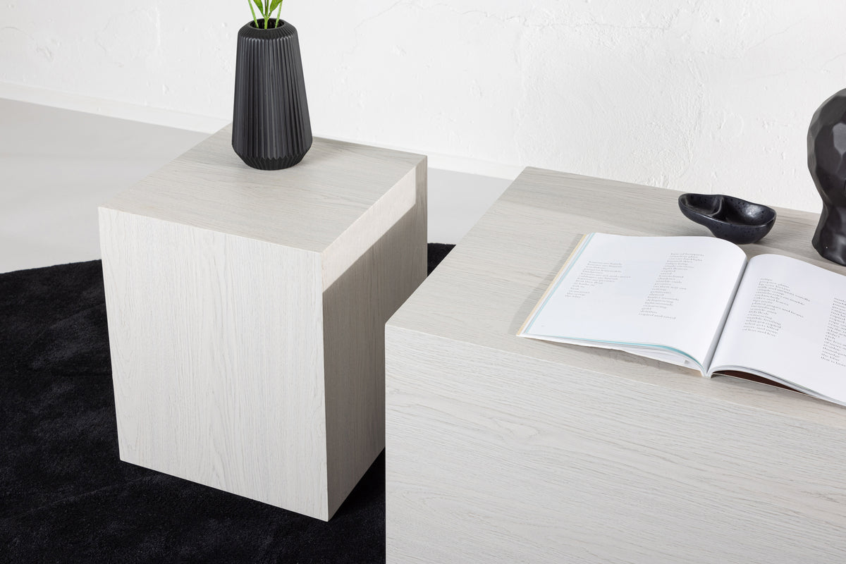 York Soffbord 40 x 40 Vitputsad + Soffbord 80 x 60 Vitputsad