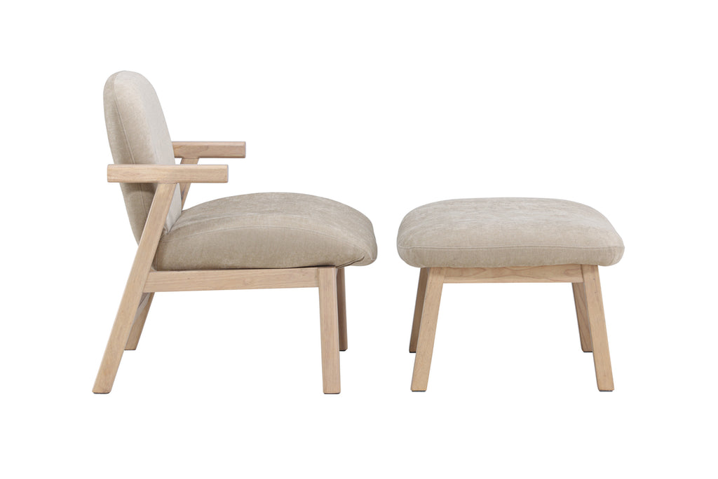 Rile Ottoman 60 x 42 x 70 Beige + Fåtöljer Beige