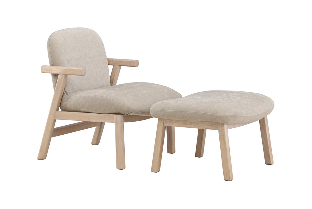 Rile Ottoman 60 x 42 x 70 Beige + Fåtöljer Beige