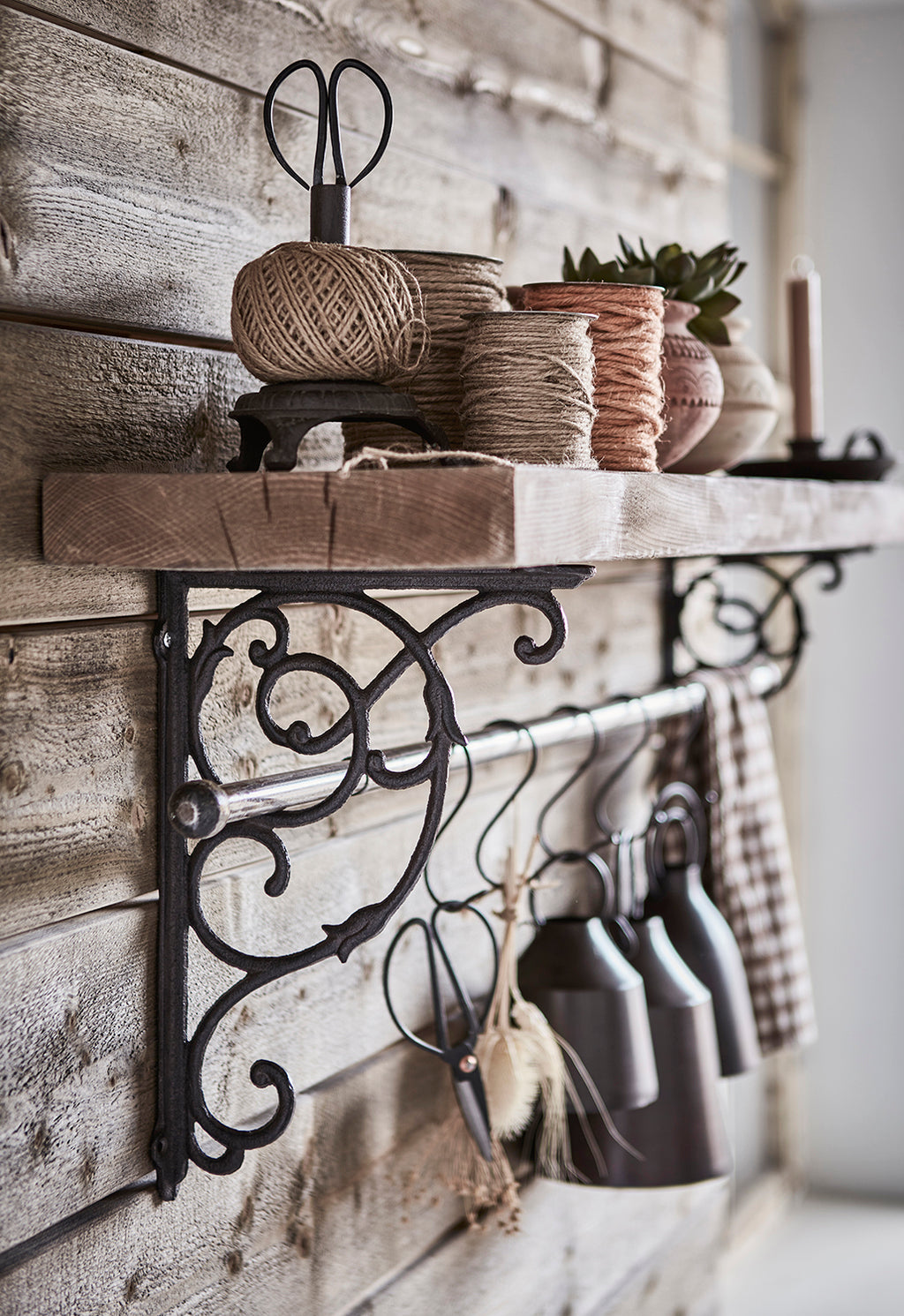 STANLEY Gardinstång/stång med konsoll, Svart/grå 2st