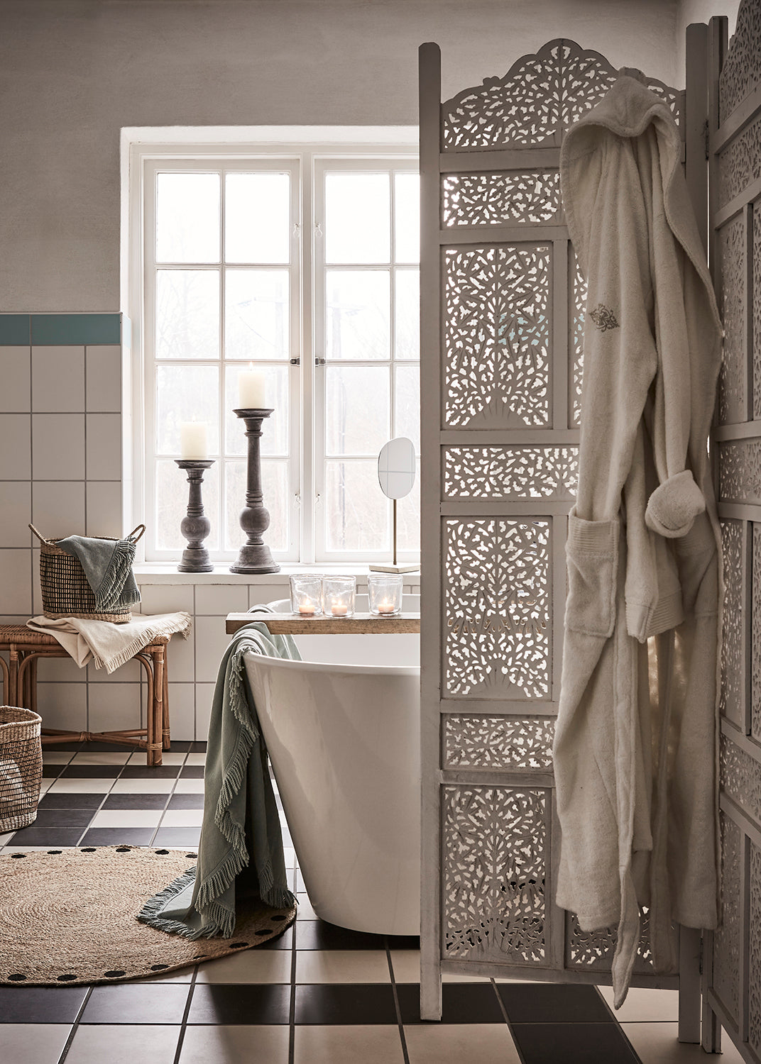 JUNI Matta S, Natur/svart