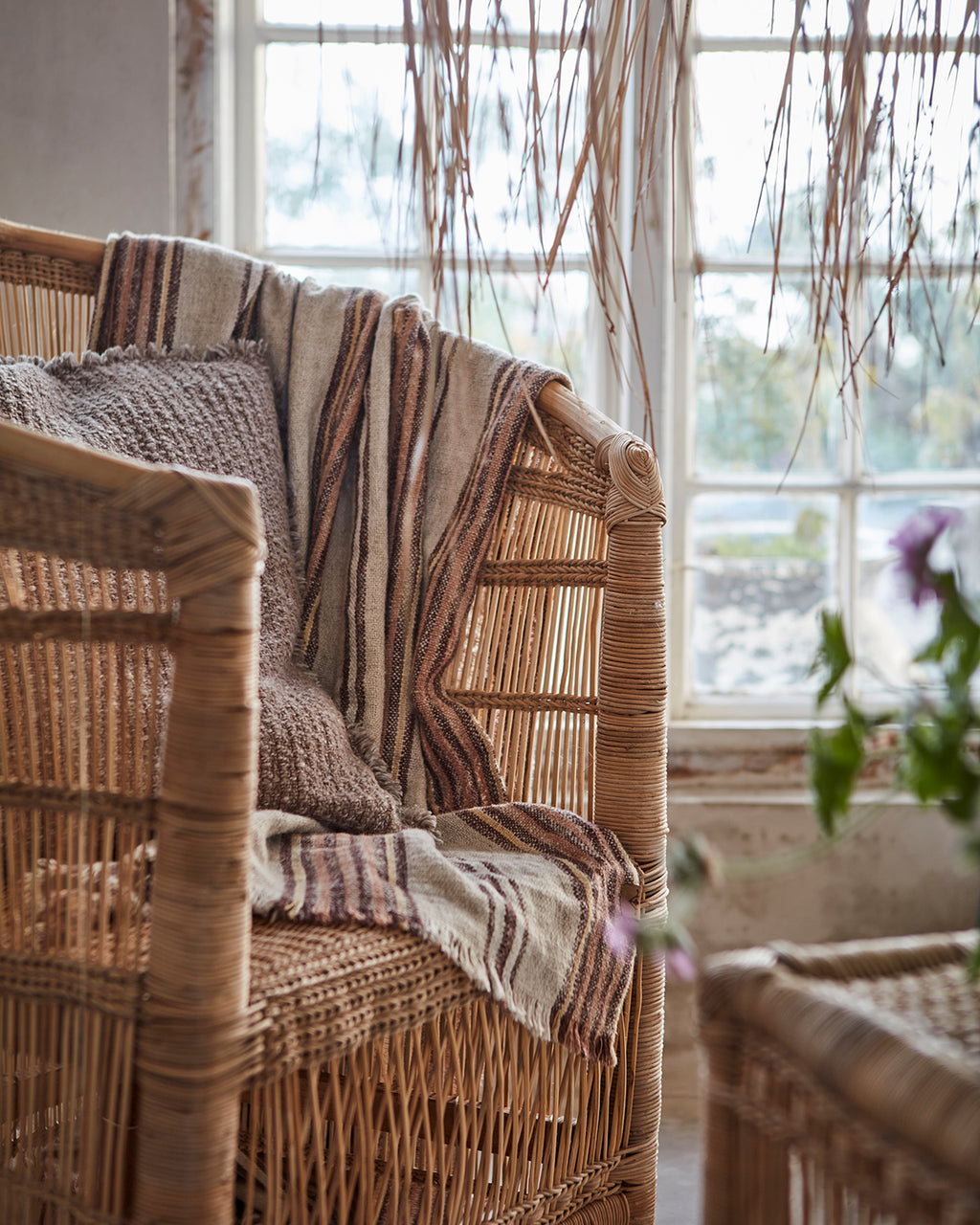 HILDA Filt/duk, Natur/brun/rosa/gul